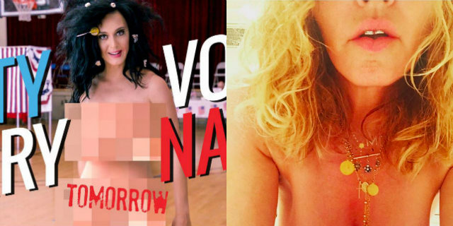 Nude alle urne, Madonna e Katy Perry si mostrano per Hillary